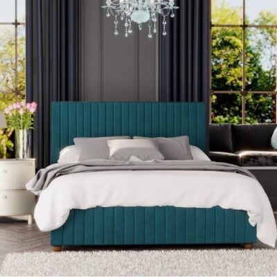 Laurence Llewelyn-Bowen Estella Velvet Fabric Ottoman Bed 3ft Single Plush – Emerald