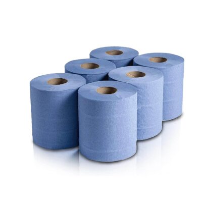 EPISENT Centrefeed Blue Hand Towel Rolls , (Pack of 1 (6 Rolls), Blue Roll)