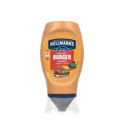 Hellmann’s Chunky Burger Sauce Condiment 100% recyclable squeeze bottle for delicious burgers, wraps or chips 250 ml