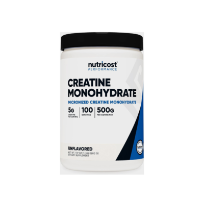 Nutricost Creatine Monohydrate Micronized Powder 500G, 5000mg Per Serv (5g) – 100 Servings, 17.9 Oz