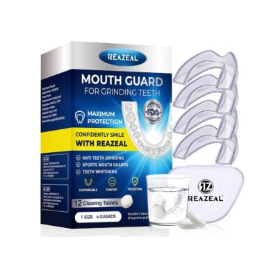 Mouth Guard for Grinding Teeth at Night: Dental Guard for Sleeping at Night – Nighttime Protection for Teeth (with Cleaning Tablets)