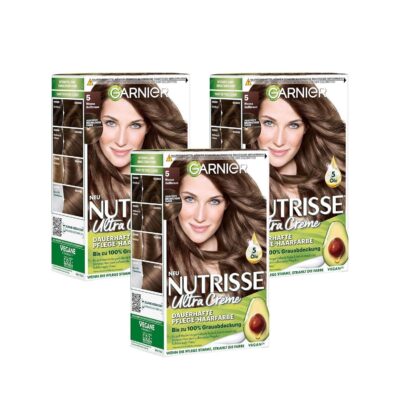Garnier Nutrisse Permanent Care Hair Colour with Nourishing Fruit Oils, 50 Mocha Light