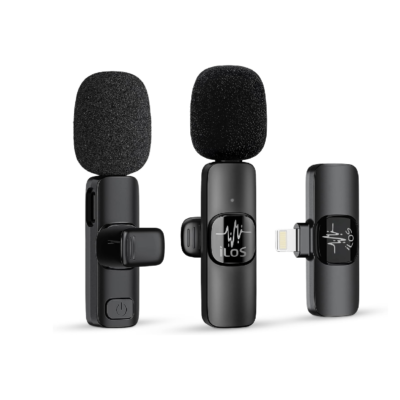 ILOS Wireless Lavalier Microphone for iPhone Clip-On Mic, Noise Reduction, 65ft Range, 8H Battery, Bluetooth, Plug & Play – Ideal for Vlogging, YouTube, Podcasts, Interviews