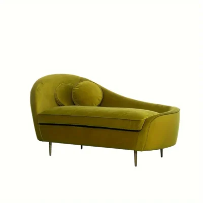 62” 2 Seater Sofa Upholstered Olive Velvet 2 Seater Sofa Couch Settee Loveseat Living Room