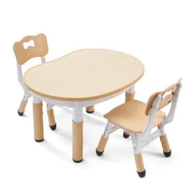 Kids Peanut Shape Table and Chairs Set – Children Multi-Activity Table for Ages 2-10