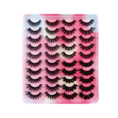 False Eyelashes Dramatic Fluffy 6D Mink Lashes – 20 Pairs Natural Curly Lashes Thick Fake Eyelashes (4 Styles)
