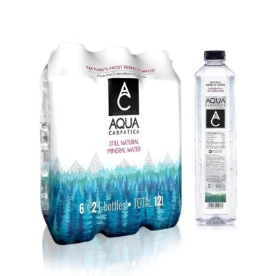 AQUA Carpatica 2L x 6 Pure Natural Still Mineral Water – 6-Pack Bottled Water, Virtually Nitrate Free, Low Sodium, Naturally Alkaline, Natural Electrolytes, Premium Multipack 100% Recyclable