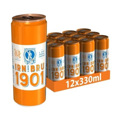 IRN-BRU 1901, 12 Pack A Very Special Vintage Recipe, No Caffeine, Full Sugar, Taste The First Ever IRN-BRU Recipe – 12 x 330ml Cans