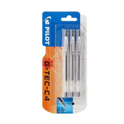 Pilot G – Tec C4 Gel Microtip Rollerball Pen, 0.4 mm Tip – Black, Pack of 3
