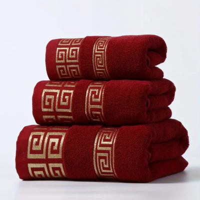 2pcs 1pc 13.39*29.53inch + 1pc 27.56*55.12inch Cotton Large Grid Towel Bath Towel Adult Couple Towel Bath Towel Valentine’s Day Gift