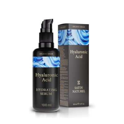 Hyaluronic Acid Serum for Face 100ml, Face Serum Skincare for a Rejuvenated Skin – Collagen Serum for Face with Organic Aloe Vera for Sensitive Skin – Vegan Skin Care by Satin Naturel