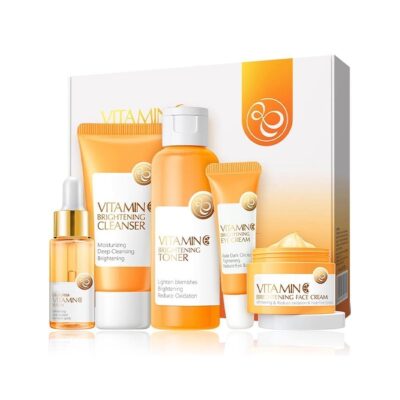 Skincare Gift Set for Teenage Girls – Vitamin C Serum Skin Care Sets & kits – Pamper Gifts for Women – Includes Cleanser, Face Serum,Cream,Toner, Eye Cream – Anti-Aging Daily Skin Care (5 Pieces)