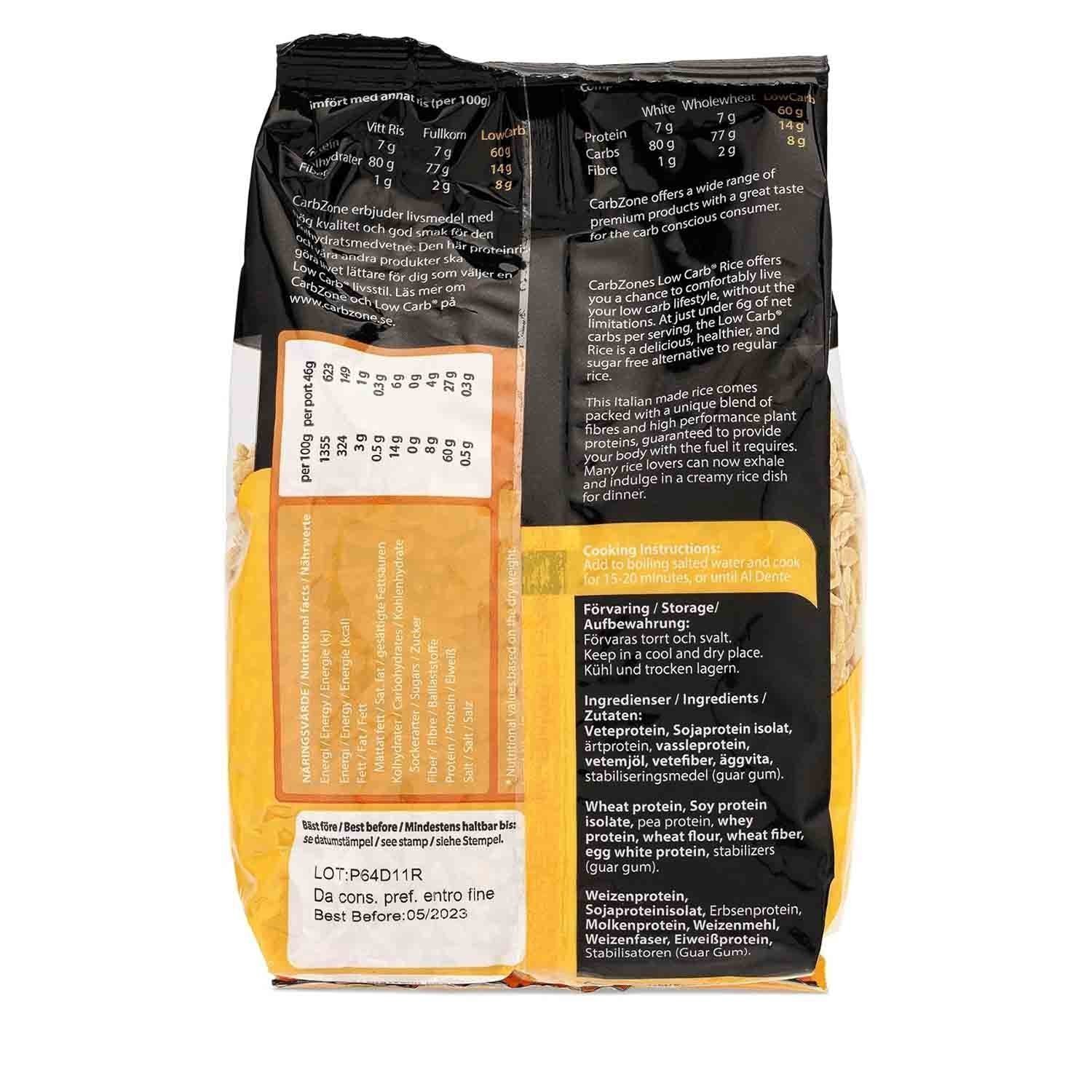 CarbZone Low Carb Rice, Protein-Rich Rice, Wheat Flour, Low Calorie, Easy To Cook, 500 Grams Pack - Image 2