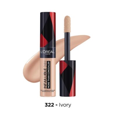 L’Oreal Paris Infallible 24H More Than Concealer, Full-coverage, Longwear and Matte Finish, 322 Ivory