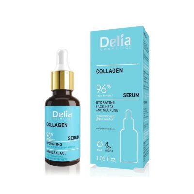 Delia Cosmetics – Moisturising Serum – Collagen – Dry, Dehydrated Skin – Reduces Wrinkles. Improves Elasticity – Moisturised, Fresh Skin – 30ml