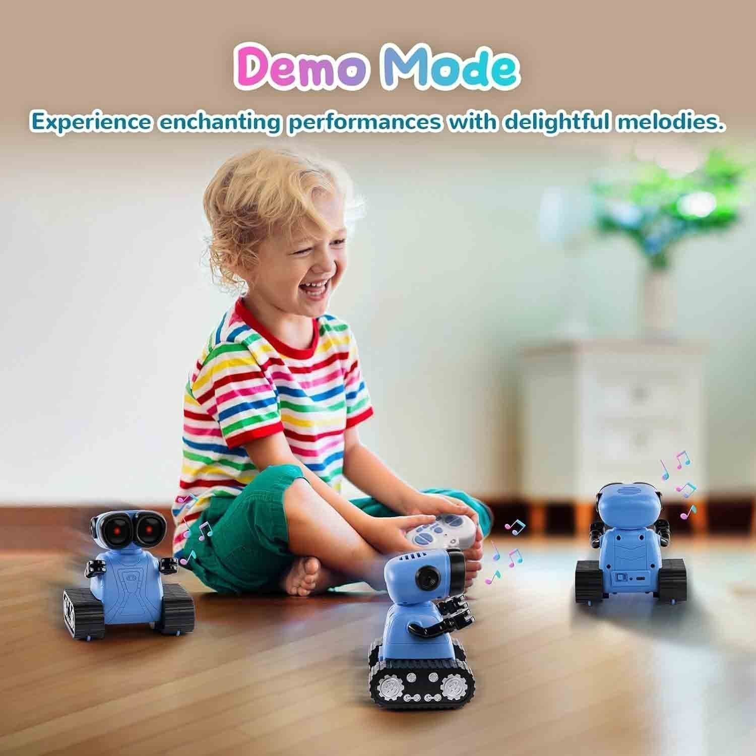SGILE Remote Control Smart Rc Robot Toys, Programmable Emo Robot With Led Eyes and Music Walking Singing Gifts for Kids Boys Girls - Image 3