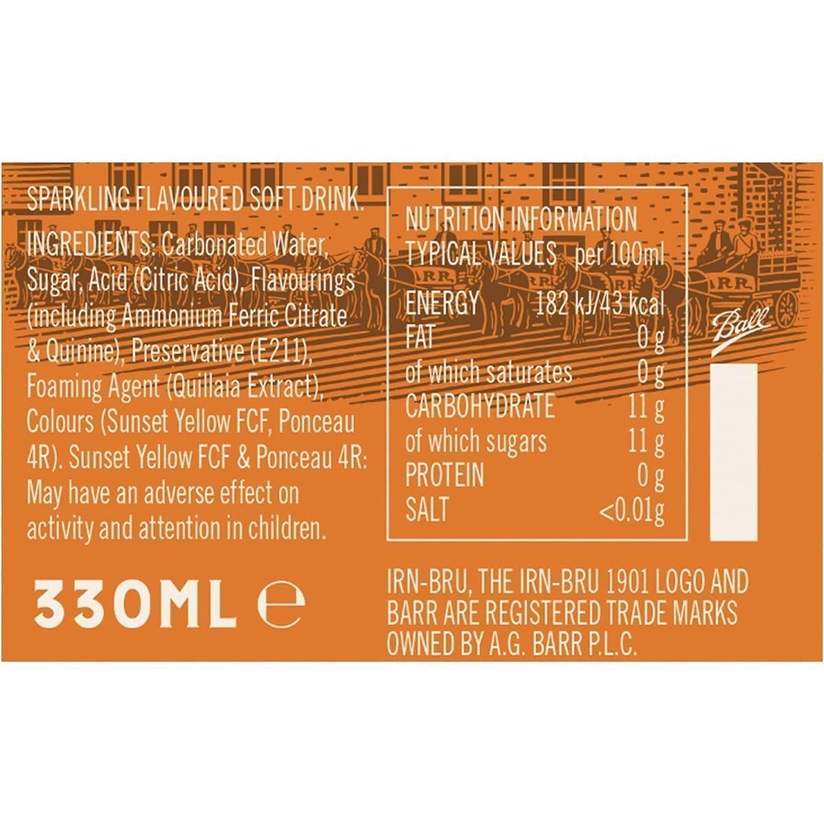 IRN-BRU 1901, 12 Pack A Very Special Vintage Recipe, No Caffeine, Full Sugar, Taste The First Ever IRN-BRU Recipe - 12 x 330ml Cans - Image 4
