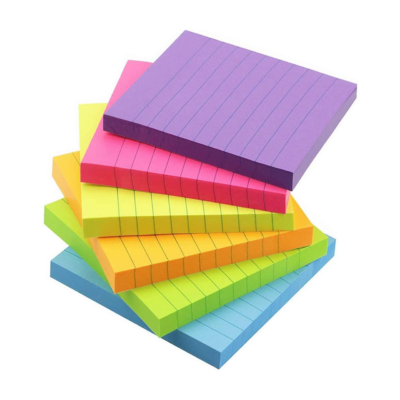 Early Buy 3×3 Lined Sticky Notes with 6 Bright Color Self-Stick Notes 6 Pads/Pack, 100 Sheets/pad