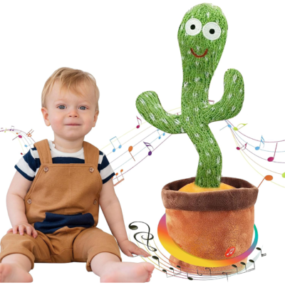 Ava’s Toys Talking Cactus Toy for Boys and Girls – Repeat What You Say – Singing, Dancing, Voice Recording Plush Learning Toys