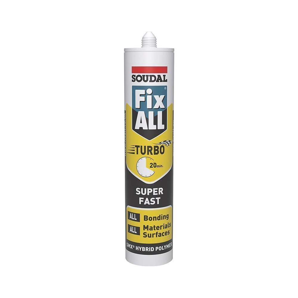 SOUDAL FIX ALL TURBO HYBRID POLYMER ADHESIVE WHITE 290ML (269KV)