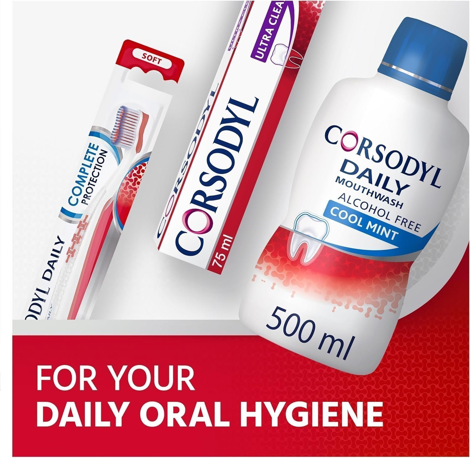 Corsodyl Daily Gum Care Mouthwash Alcohol Free Cool Mint 500ml - Image 3