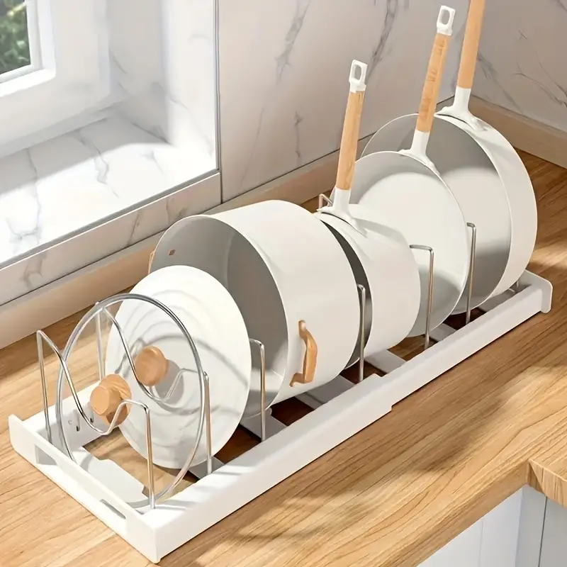 1pc Adjustable Multi-Purpose Pot Organizer Rack For Kitchen Cabinet For Easy Storage And Organization - Image 3