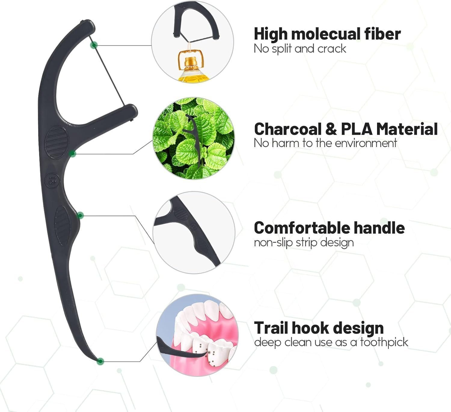 Dental Floss Sticks, Floss Picks, Dental Floss Toothpick Mint, Teeth Stick(50 Picks) - Image 4