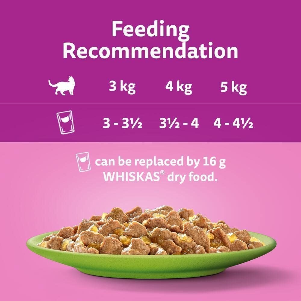Whiskas 1+ Mixed Selection in Jelly 48 x 85 g Pouches, Adult Cat Food, Pack of 4 (12 x 85 g) - Image 4