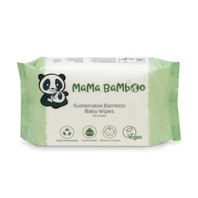 Mama Bamboo – Sustainable Bamboo Baby Wipes – 100% Compostable Bamboo Viscose – 99.4% Purified Water -720 wipes