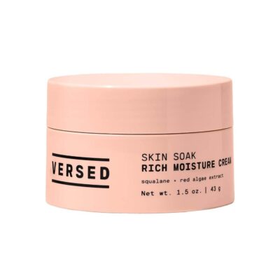 Versed Skin Soak Rich Moisture Face Cream – Daily Facial Moisturizer with Squalane Oil – Non-Greasy Night Cream for Aging, Dry Skin – Vegan