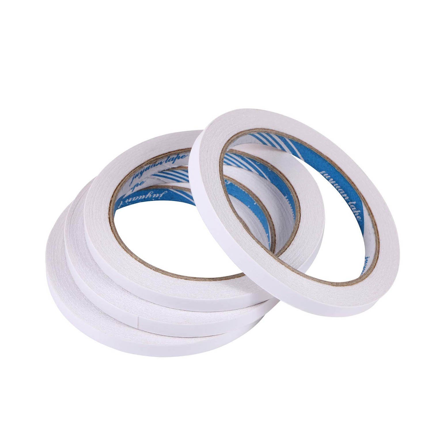 4 Rolls Double-Sided Tape Adhesive Sticky Tapes for Scrapbooking, Photos, Invitation Cards, Paper, DIY Crafts - 0.32 inch Wide Each Roll - Image 2