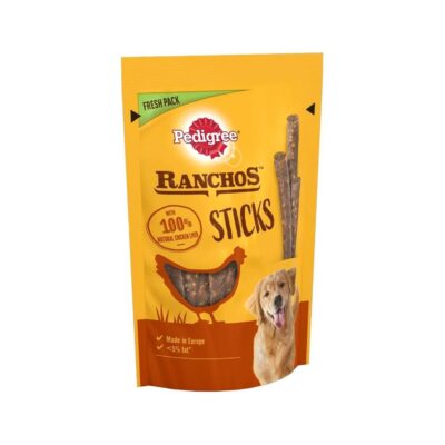 Pedigree Ranchos Sticks – Dog Treats – for Adult Dogs – with Chicken – 10 x 60 g