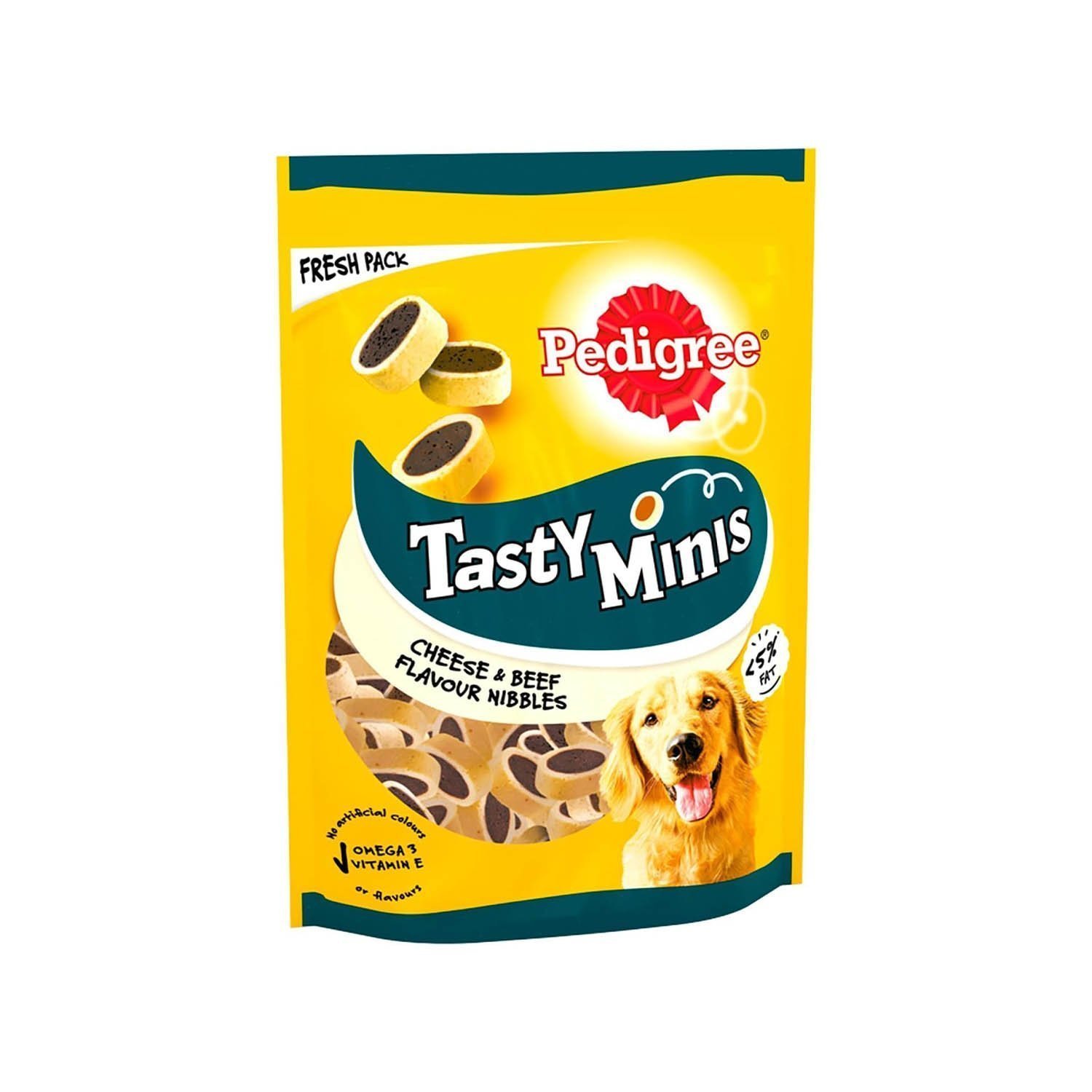 Pedigree Tasty Mini Adult Dog Treats Bundle - 3 Pack Assorted Flavours - Chicken & Duck, Beef & Poultry & Beef & Cheese - Image 2