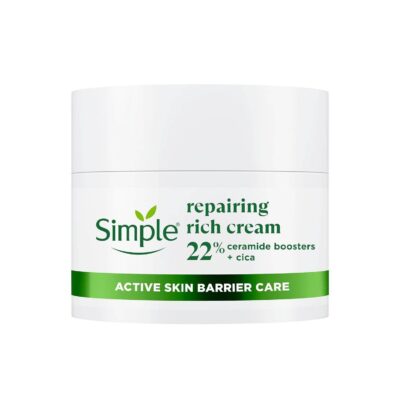 Simple Repairing Rich Face Cream facial moisturiser with 22% ceramide boosters – sensitive skin 50 ml