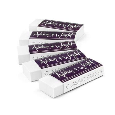 Ashton and Wright – Classic Eraser – Latex Free Plastic Rubber – Pack of 5 White