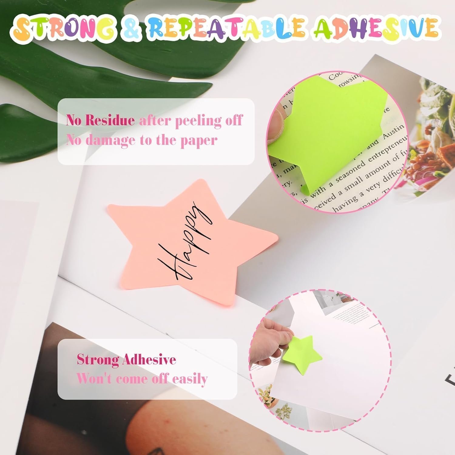 Sticky Notes, 480 Sheets Self Sticky Notes Pad, Pastel Sticky Notes, Bright Stick Notes - 8 Colors - Image 3