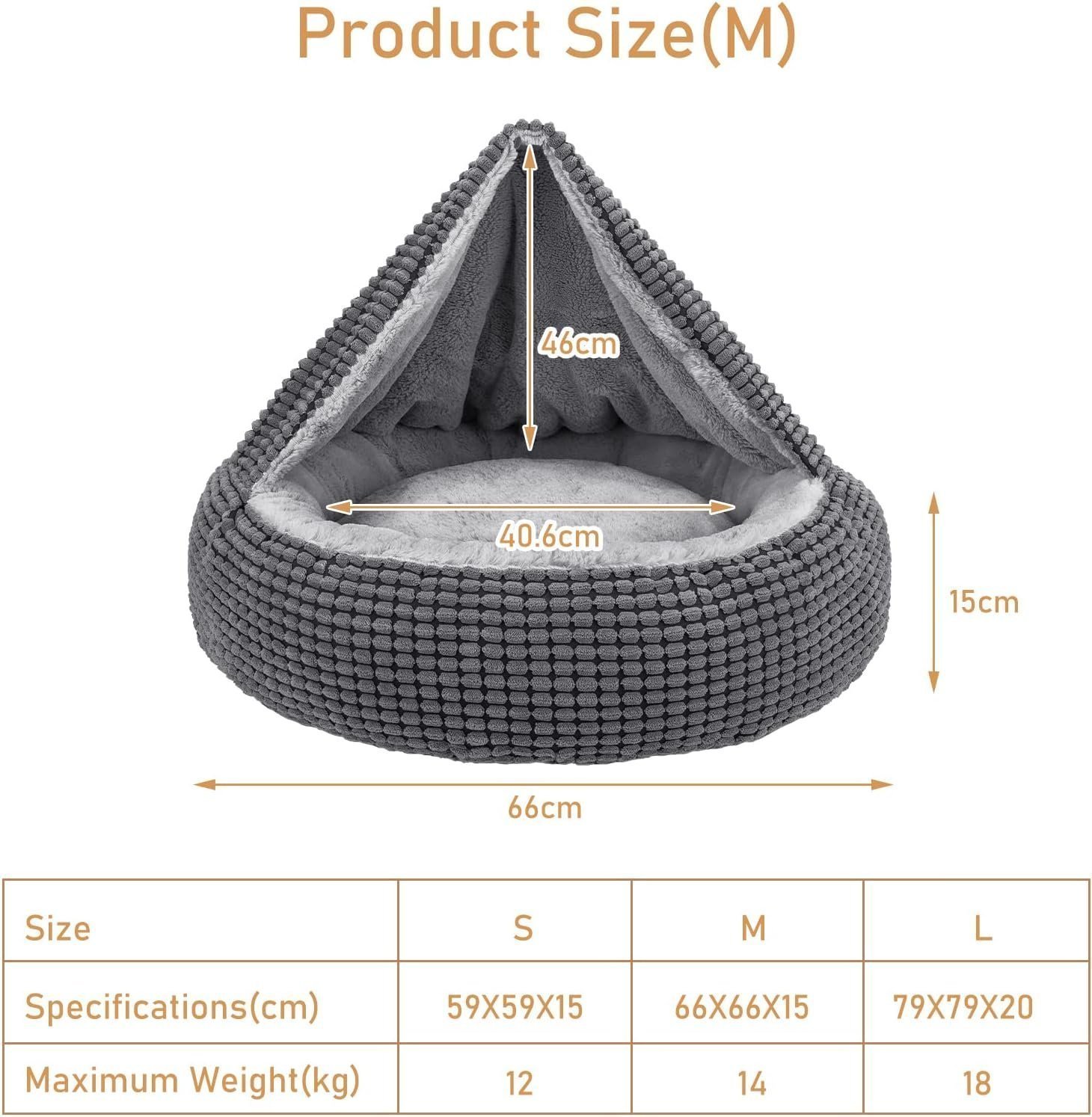 JOEJOY Round Dog Bed Calming Donut Cuddler Pet Bed for Large Medium Small Dogs Fits Up To 25/30lbs Pets - Image 4