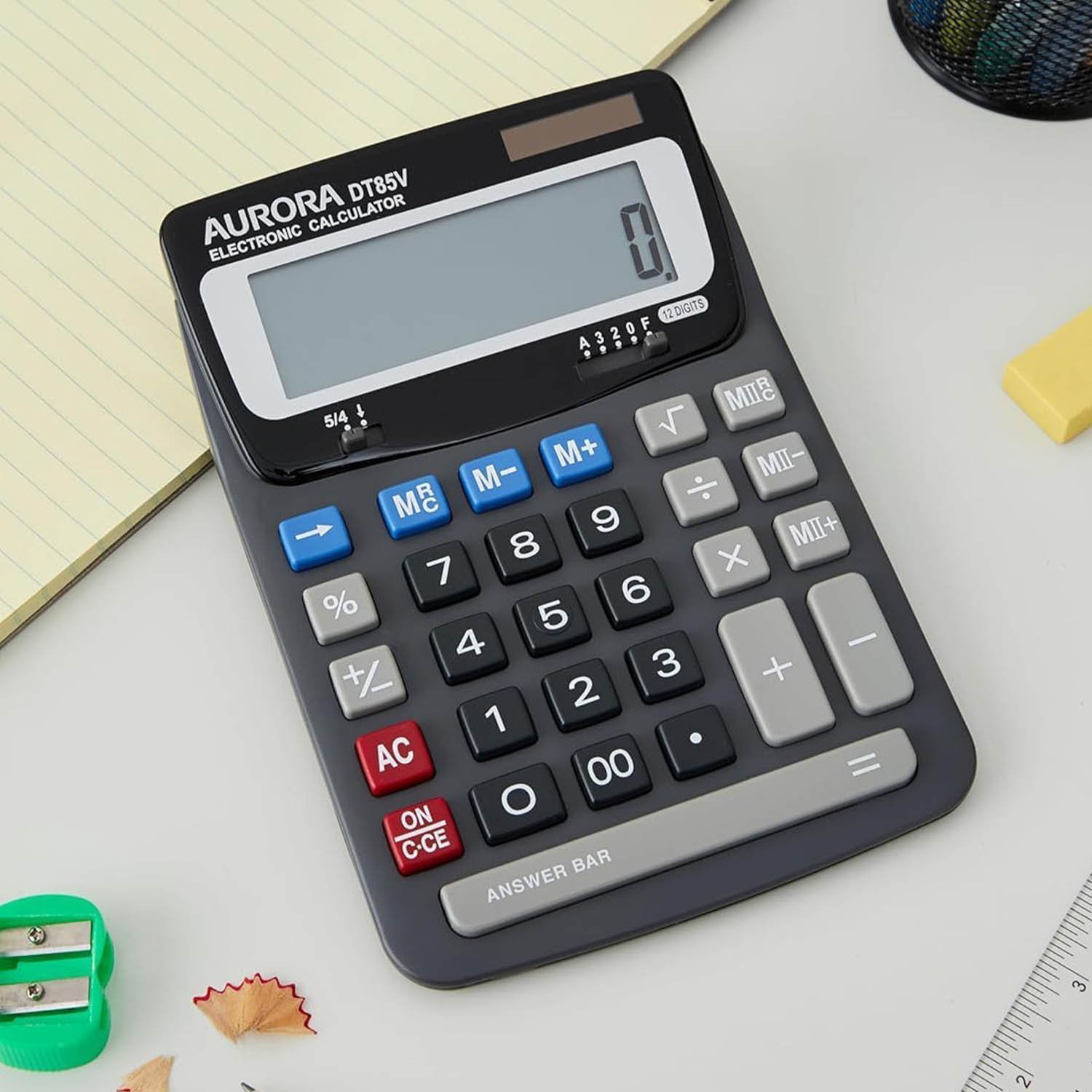 Aurora DT85V Desktop Calculator (Large Heavy Duty Model), Black - Image 2