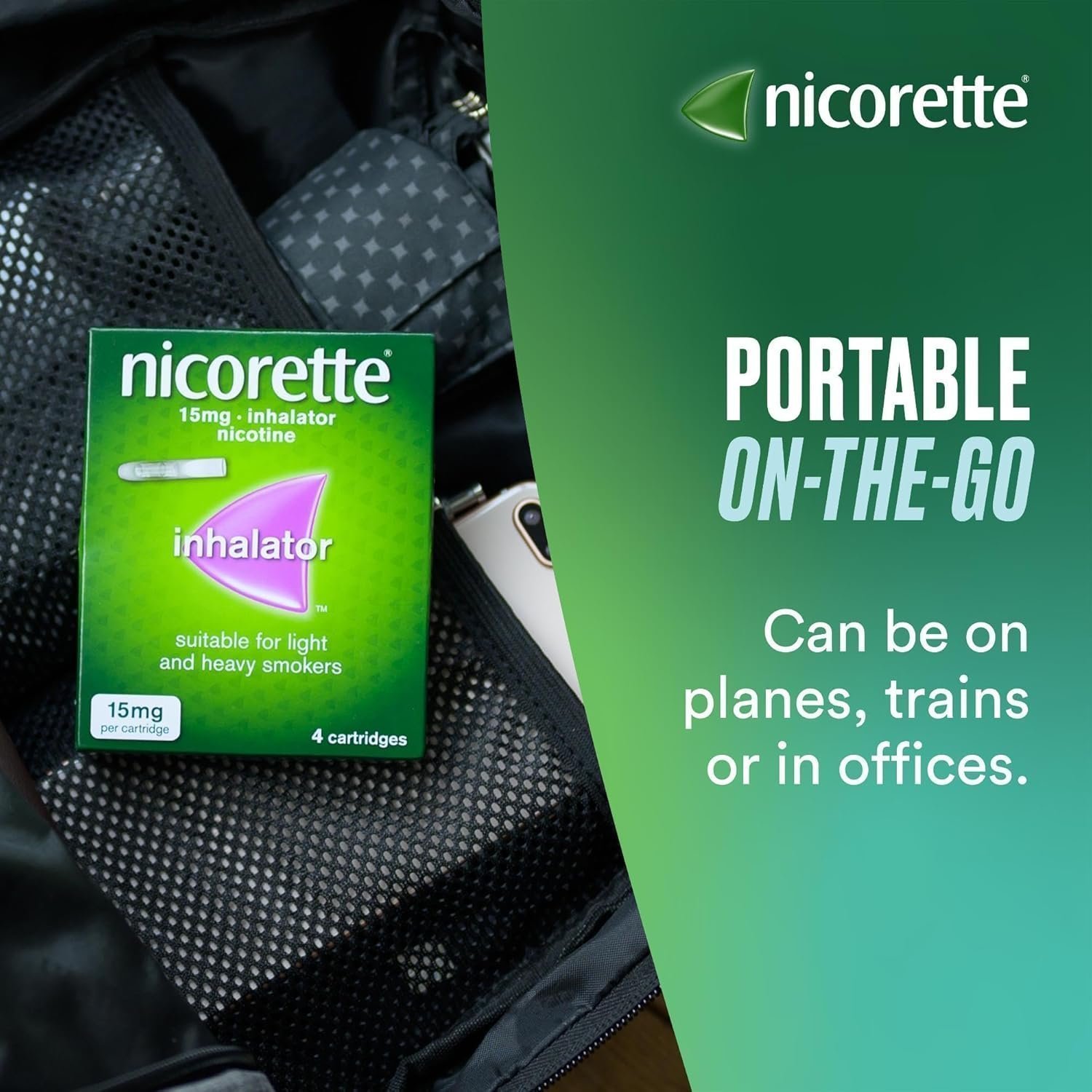 Nicorette 15mg Inhalator (20 Cartridges), Discreet & Convenient Nicotine Inhaler for Quitting Smoking - Image 4