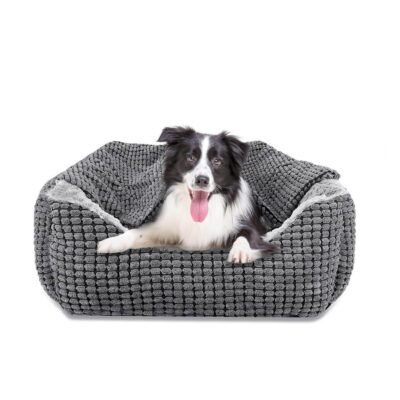 Rectangle XL Dog Bed Warm Hooded Dog Bed, Luxury Super Soft Pet Cave Bed Washable, Fits Up To 20/30/40/60lbs Pets