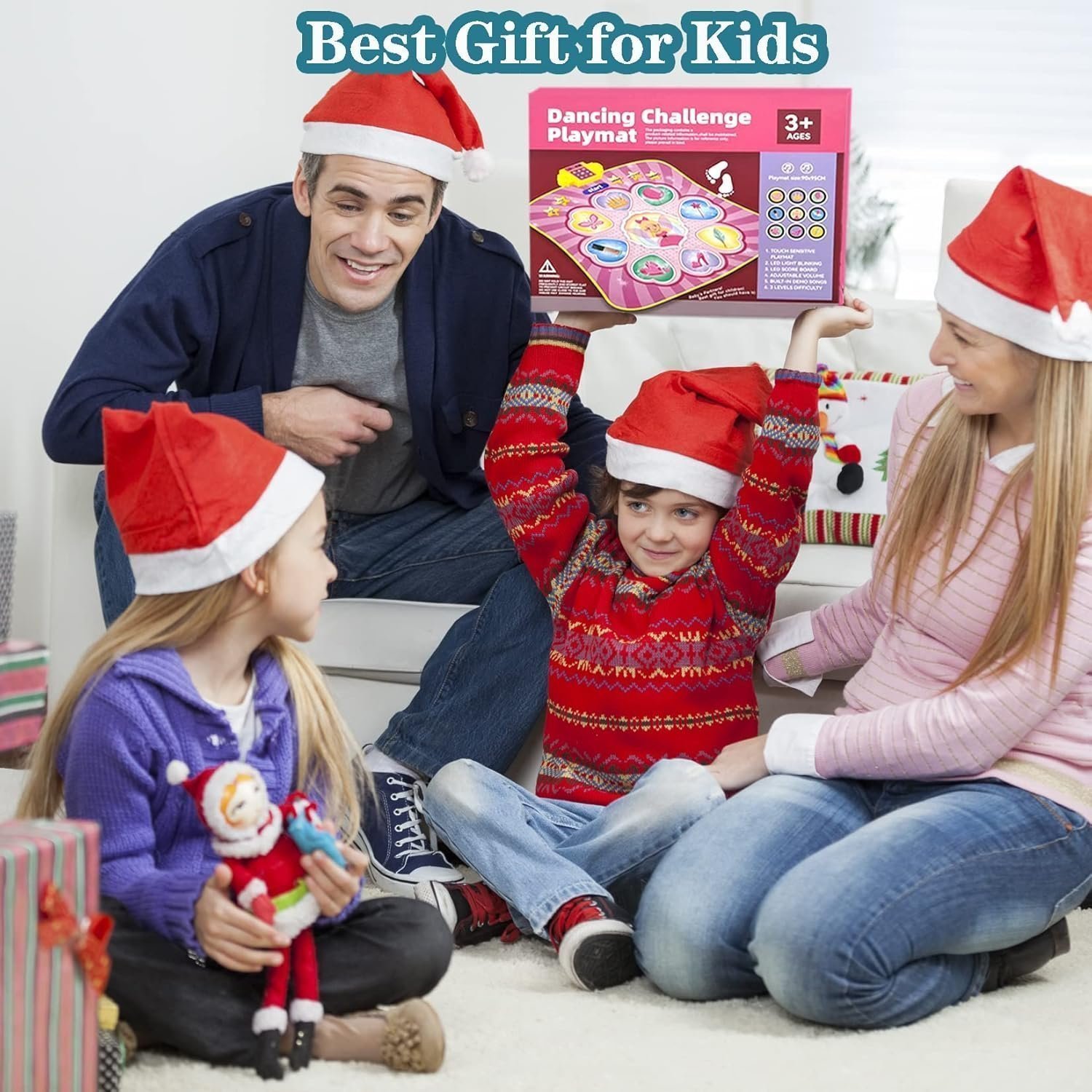 Dance Mat Girls Toys 3-9 - Light Up Dancing Pad with 8 Games Modes Gifts for 3-8 Year Old Girl Boys Kids Toys Age 3 4 5 6 7 8 9 Girl Christmas Birthday Gifts Ideas Pink - Image 4